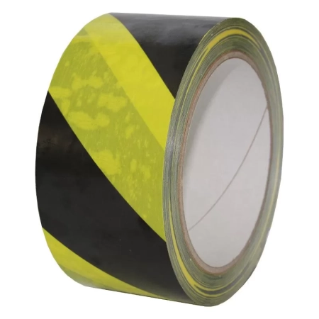 TAŚMA OSTRZEGAWCZA PVC CZARNO-ŻÓŁTA 50MM/36M